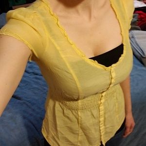 Guess button up with cinched waist